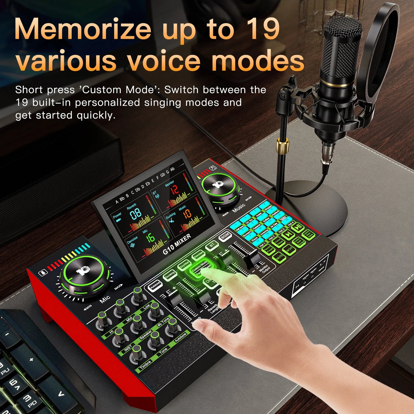 Tenlamp Live Streaming Microphone Bundle With 6 Channel Audio Mixer