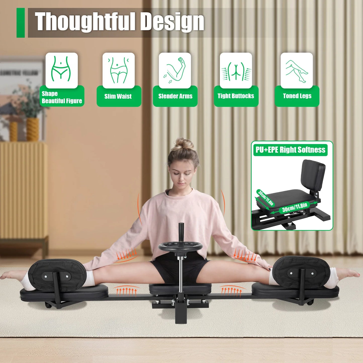 Horizontal Cross Shaped Leg Stretcher For Flexibility And Yoga