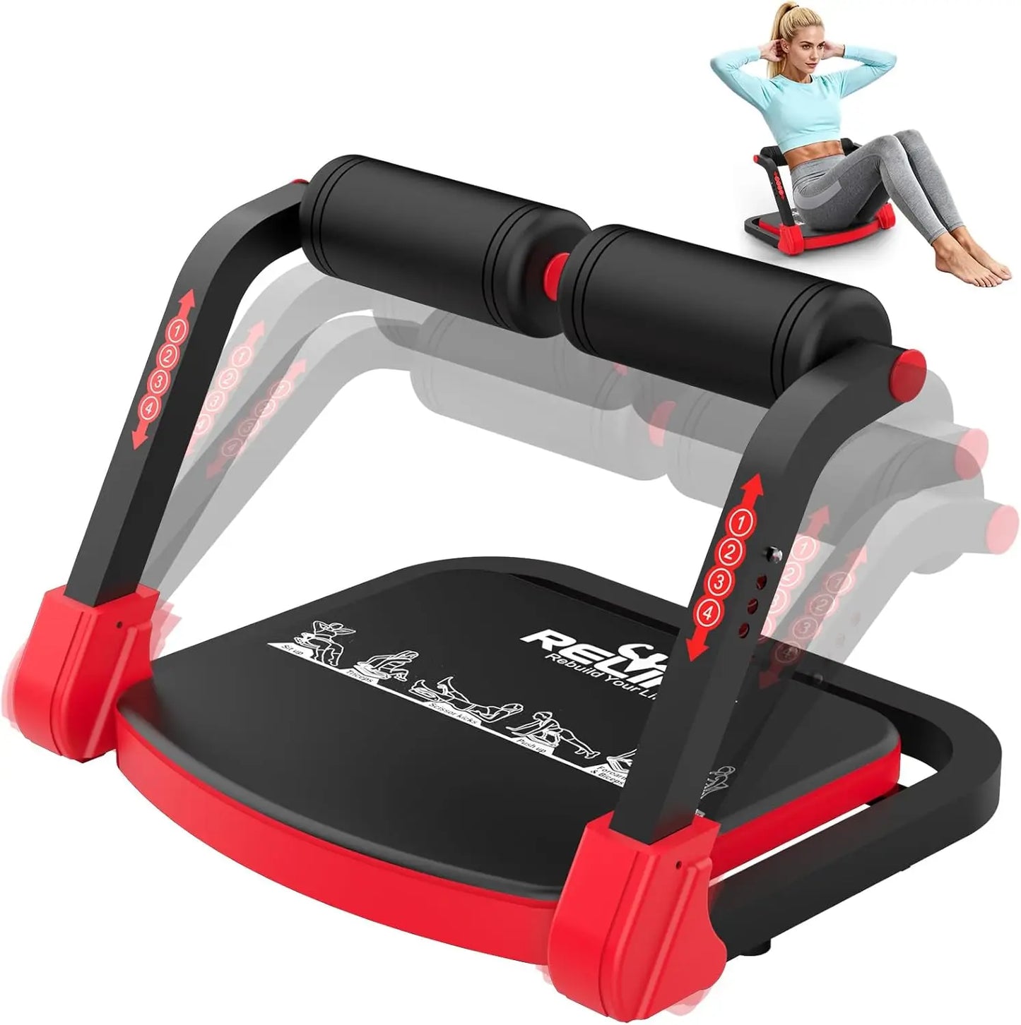 RELIFE Foldable Abdominal Trainer With Adjustable Resistance For Home