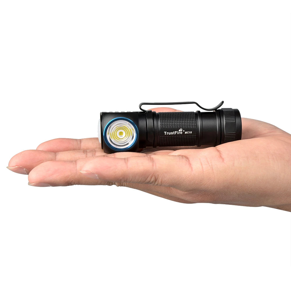 Trustfire MC18 LED Headlamp 1200lm 18650 Magnetic Rechargeable Headlight Flashlight with Power Indicator Magnet Tail for Fishing
