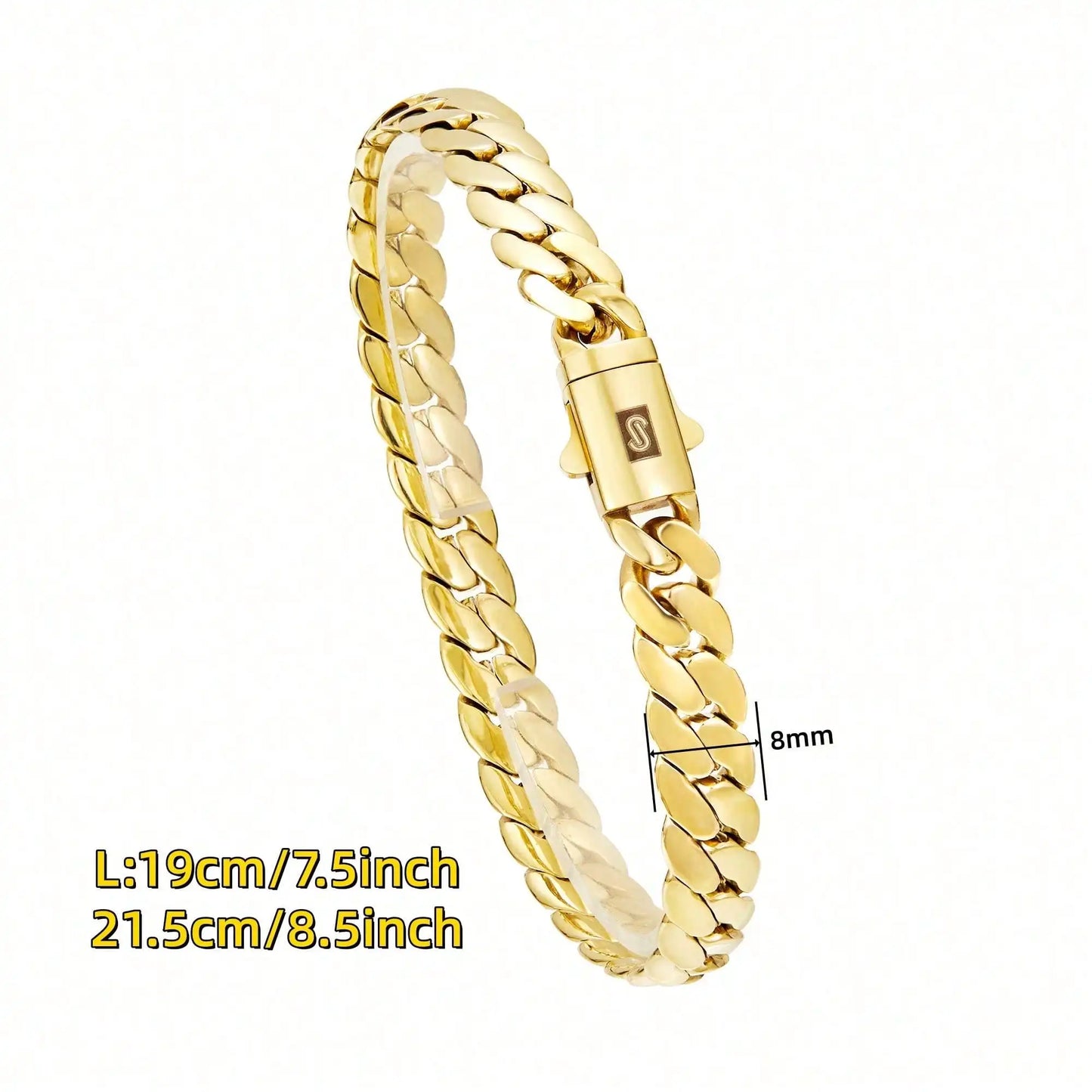 Stainless Steel Cuban Miami Link Bracelet For Men Jewelry