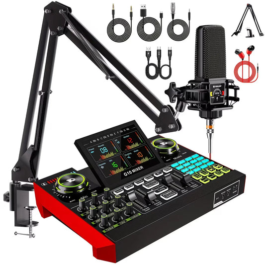 Tenlamp G10 USB Microphone Bundle With Voice Changer And Reverb