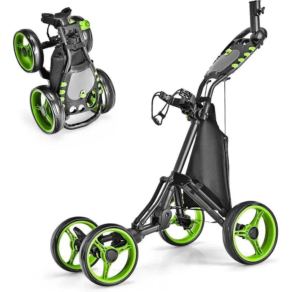 Lightweight Four Wheel Golf Trolley With Integrated Foot Brake
