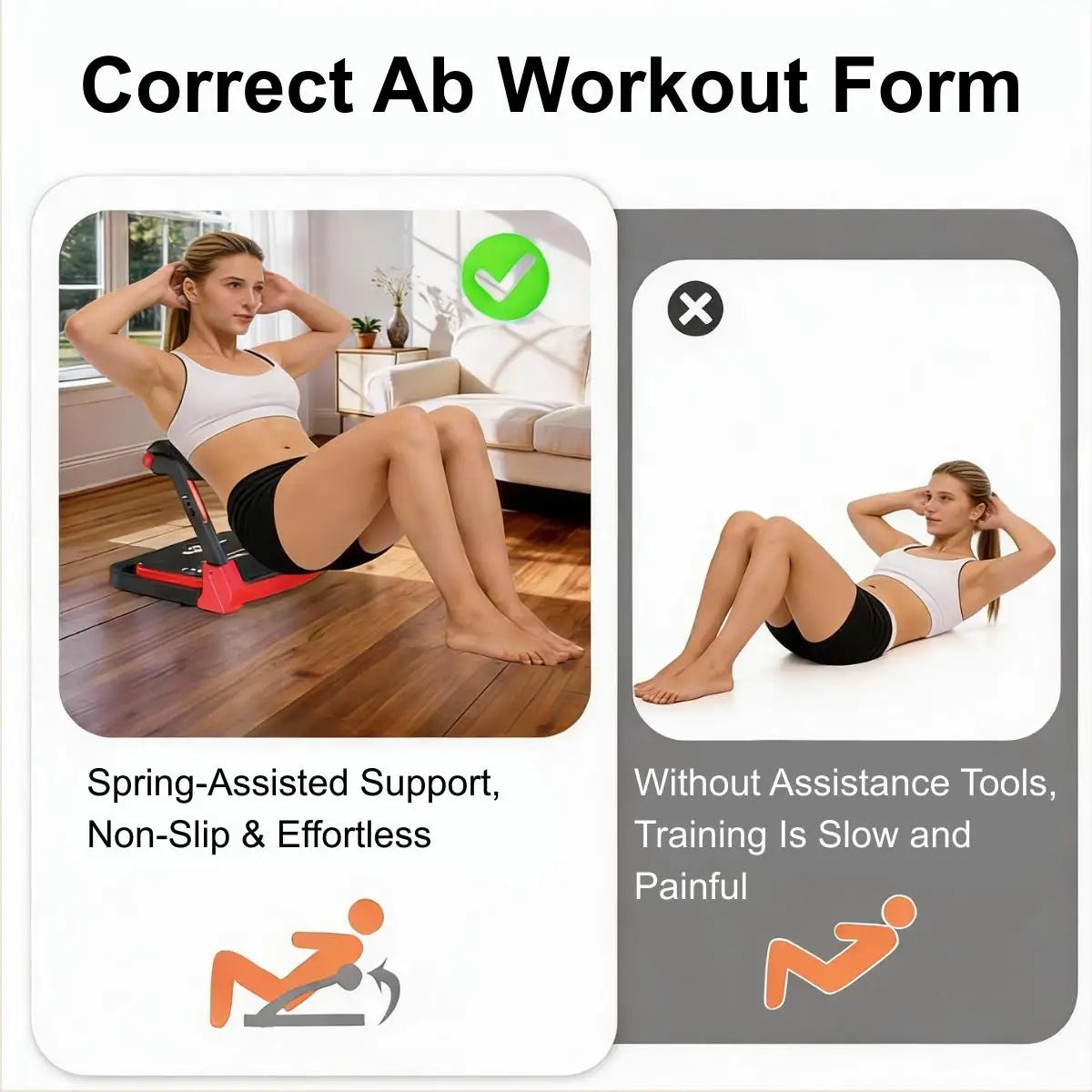 RELIFE Foldable Abdominal Trainer With Adjustable Resistance For Home