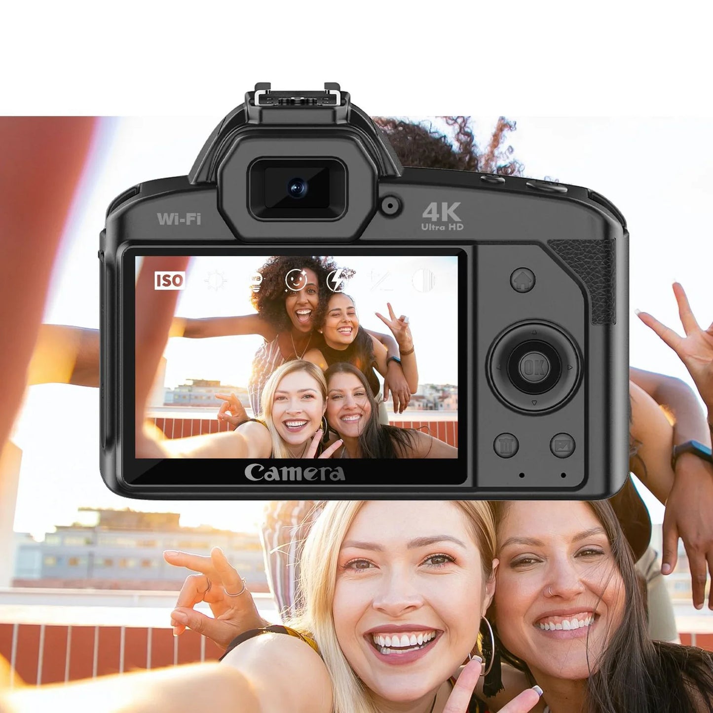 Digital Camera 4K Video Night Vision Wireless Dual Camcorder With Memory Card