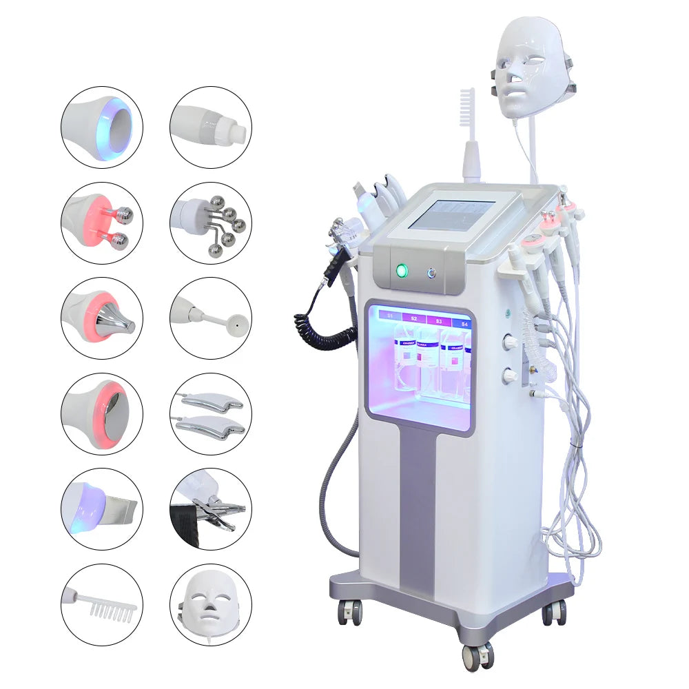 YUET WIN 12 In 1 Aqua Peeling Oxygen Facial Machine For Home Skin Care Cleansing Bubble Therapy