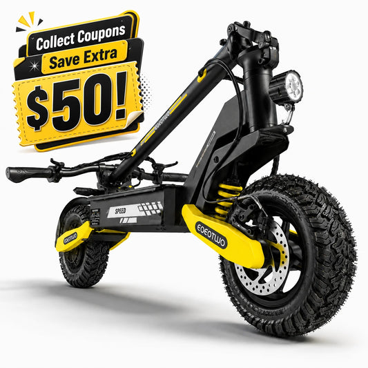 EOEOTWO 1200W Off Road Electric Scooter For Adults Long Range 30MPH 48V Foldable All Terrain Ready Tubeless 11 Inch