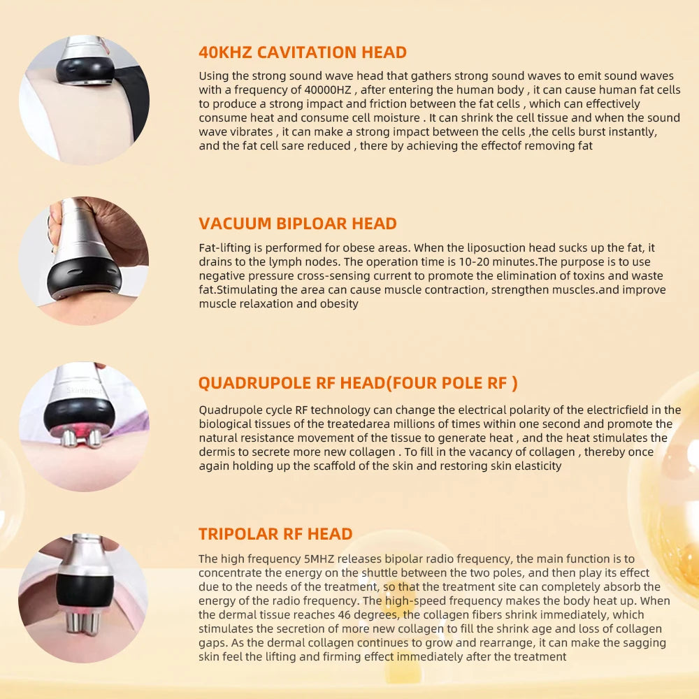 Missheart 4 in 1 Vacuum Cavitation RF Fat Remover Body Slimming Machine