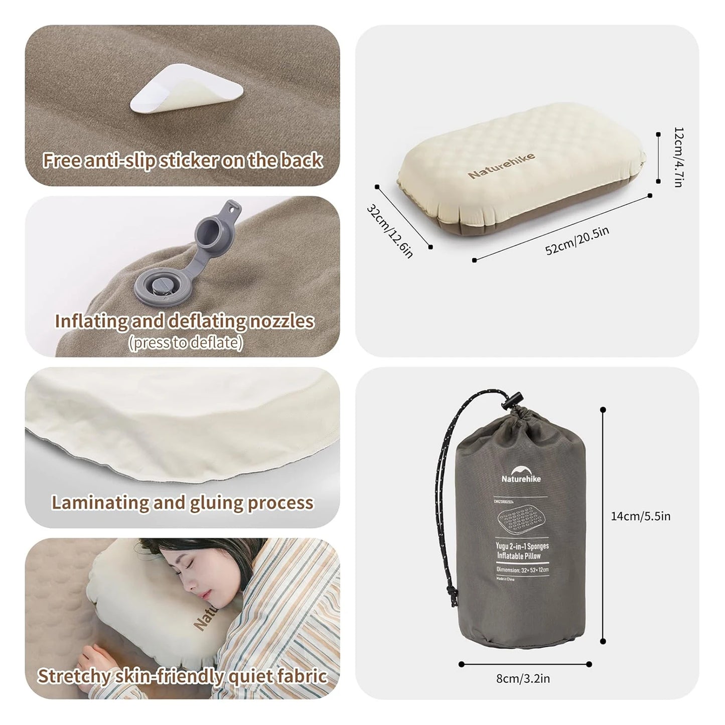 Naturehike Ultralight Inflatable Pillow For Travel Camping And Backpacking