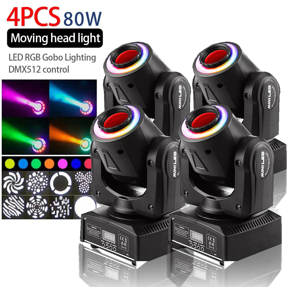 80W LED Moving Head Light DMX512 Gobo Beam Stage Light