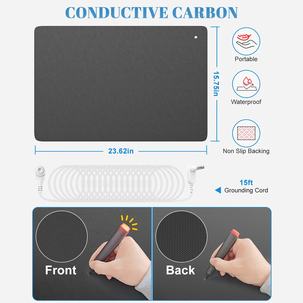 Astarexin Grounding Mat Kit, Office Desk & Bed Grounding Pad for Laptop Computer Use, Anti-Static Earth Connection Mat for Daily Wellness & Relaxation
