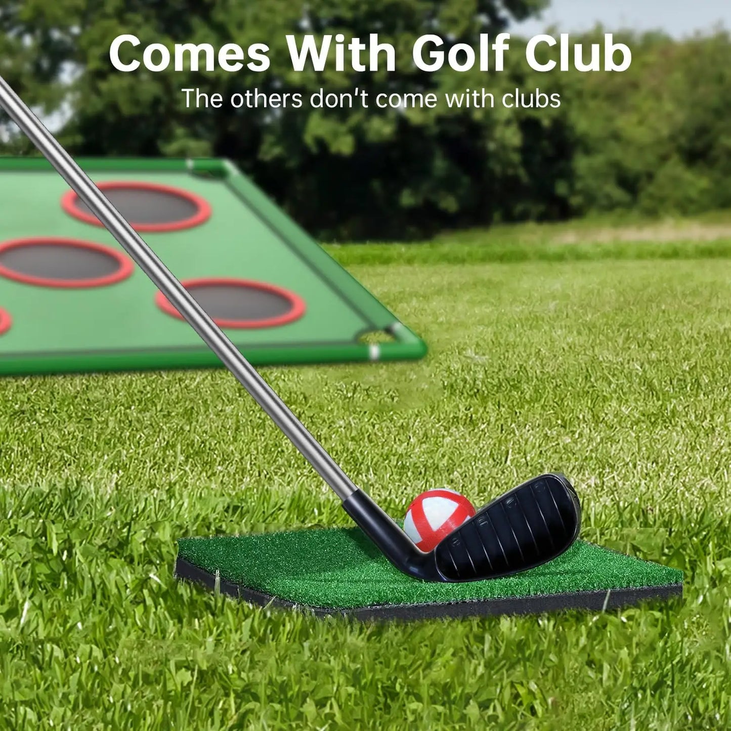 Golf Game Play Set All In One For Golfers Fathers Indoor Outdoor With 20 Velcro Balls Putting Mat Putter Carrying Bag