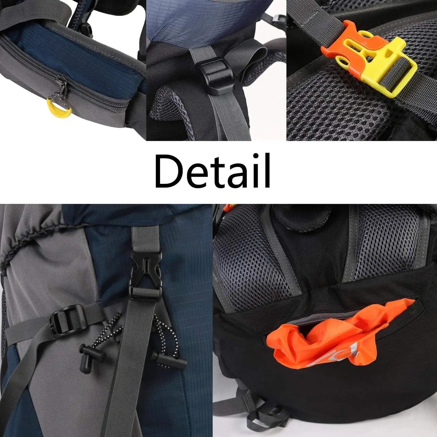 Lightweight Expandable Hiking Backpack With Detachable Rain Cover