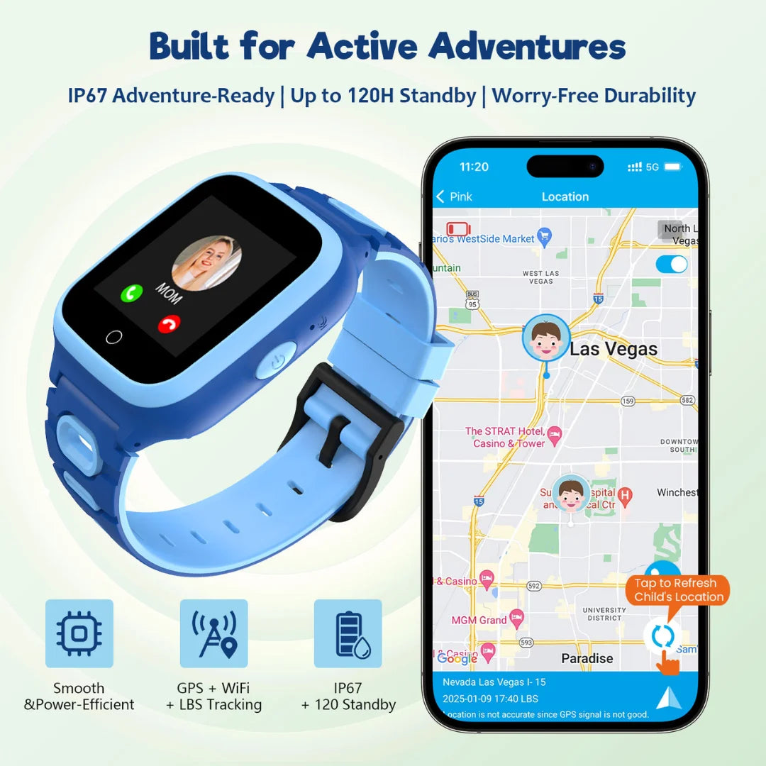 4G Kids GPS Smartwatch With Video Calling And Voice Chat