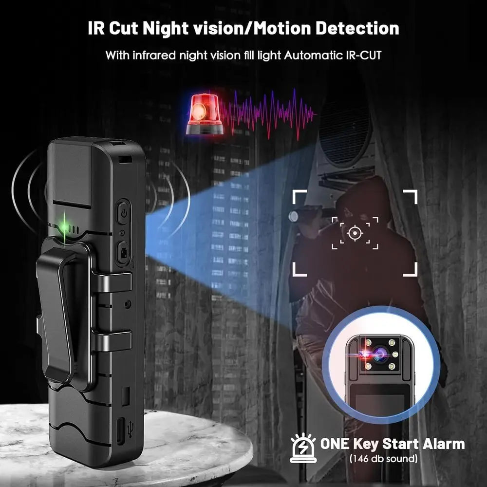 1080P HD Mini Wearable Body Camera With 128GB Memory For Outdoor Recording