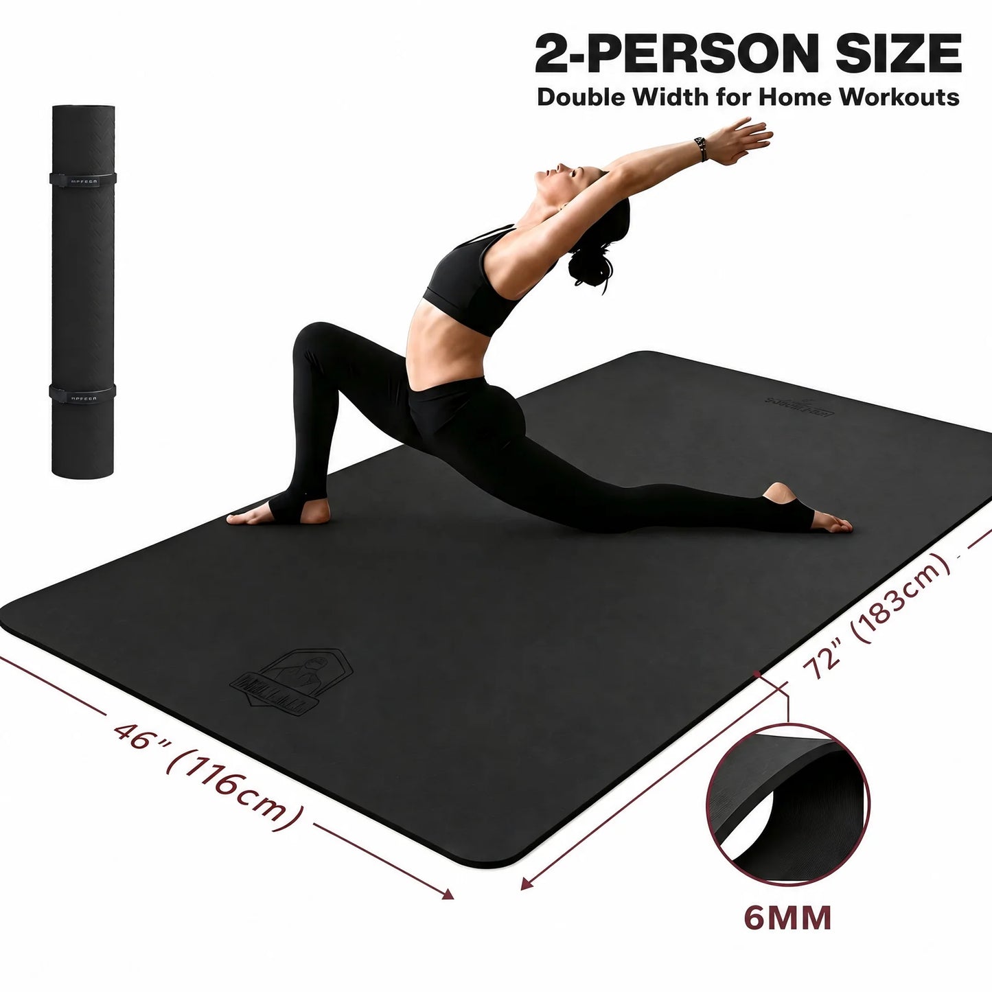 HAPBEAR TPE Double Sided Non Slip Yoga Exercise Mat