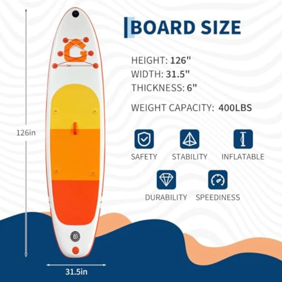Inflatable Stand Up Paddle Board Durable PVC For Outdoor Water Sports Enthusiasts Premium Blue Paddleboard Included
