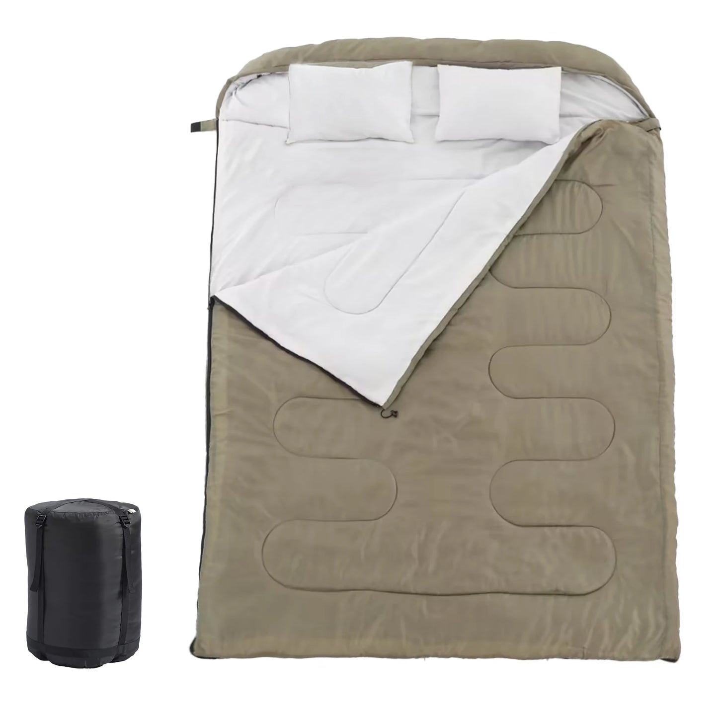 JHK Double Sleeping Bag For Adults With Pillow Three Season Portable