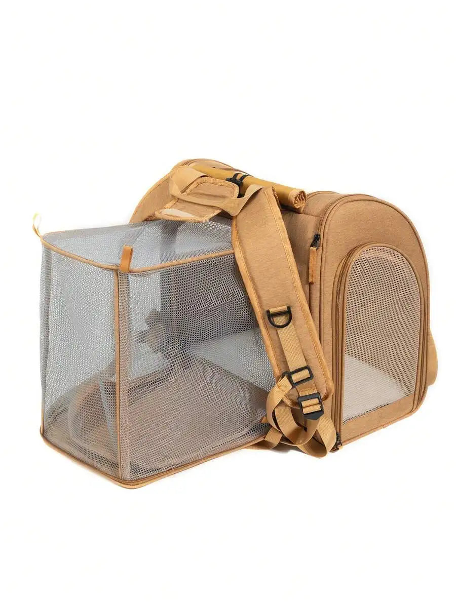 Pet bag, cat bag, portable pet carrier, pet carrier backpack, portable cat carrier - soft-sided cat carrier for medium-sized cats and small dogs up to 15 pounds, pet carrier bag