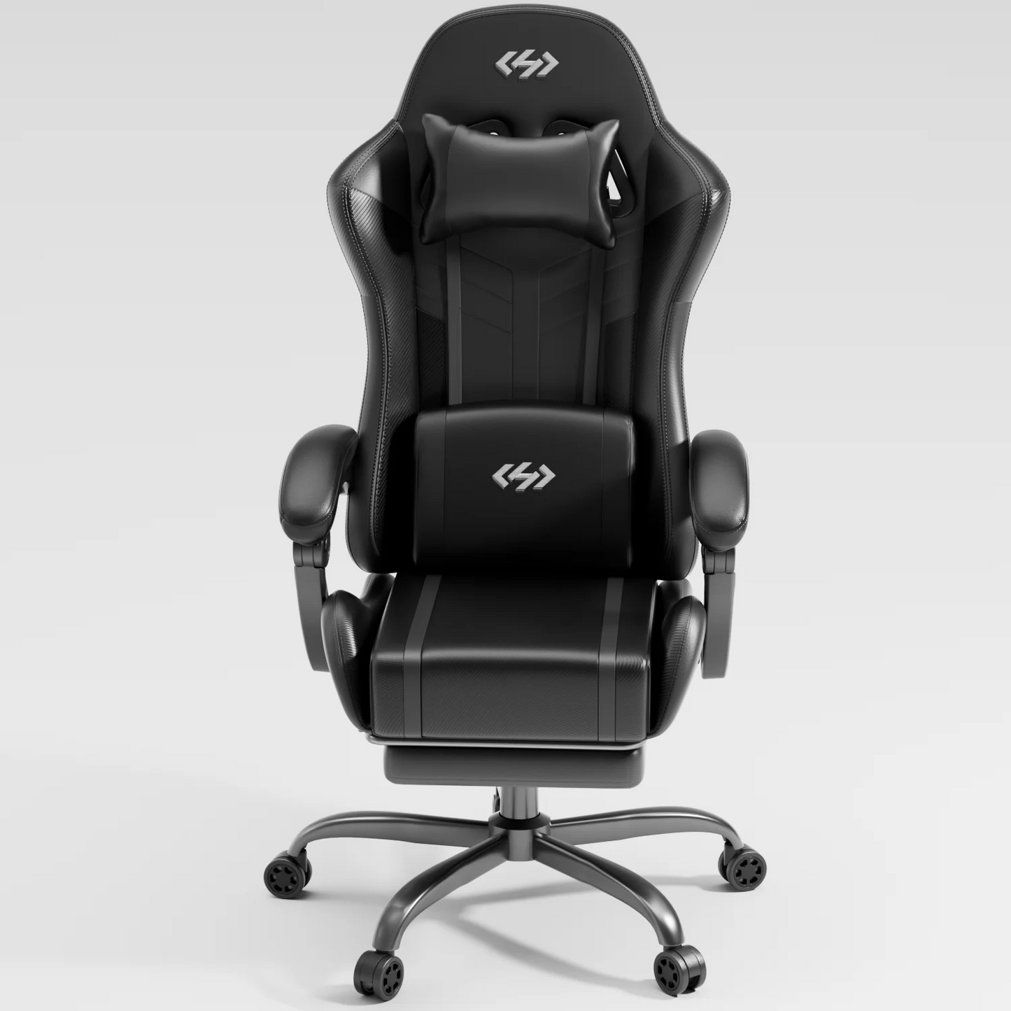 NEBMAAX Ergonomic Gaming Chair With Massage Footrest PU Leather