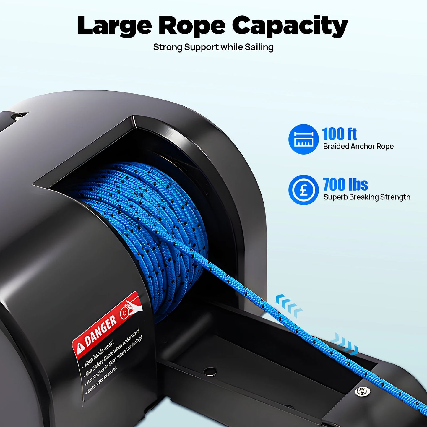 12V Electric Boat Winch 35 Lb Capacity With 100 Ft Braided Rope And Wireless Remote For Boats Up To 24ft