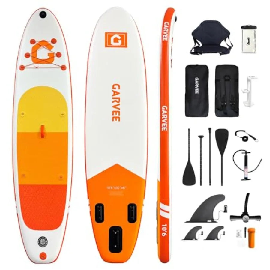 Inflatable Stand Up Paddle Board Durable PVC For Outdoor Water Sports Enthusiasts Premium Blue Paddleboard Included