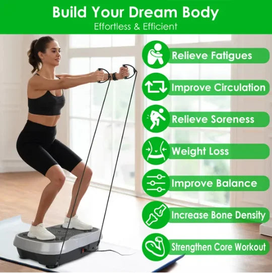 Whole Body Vibration Platform With Resistance Bands Remote Control