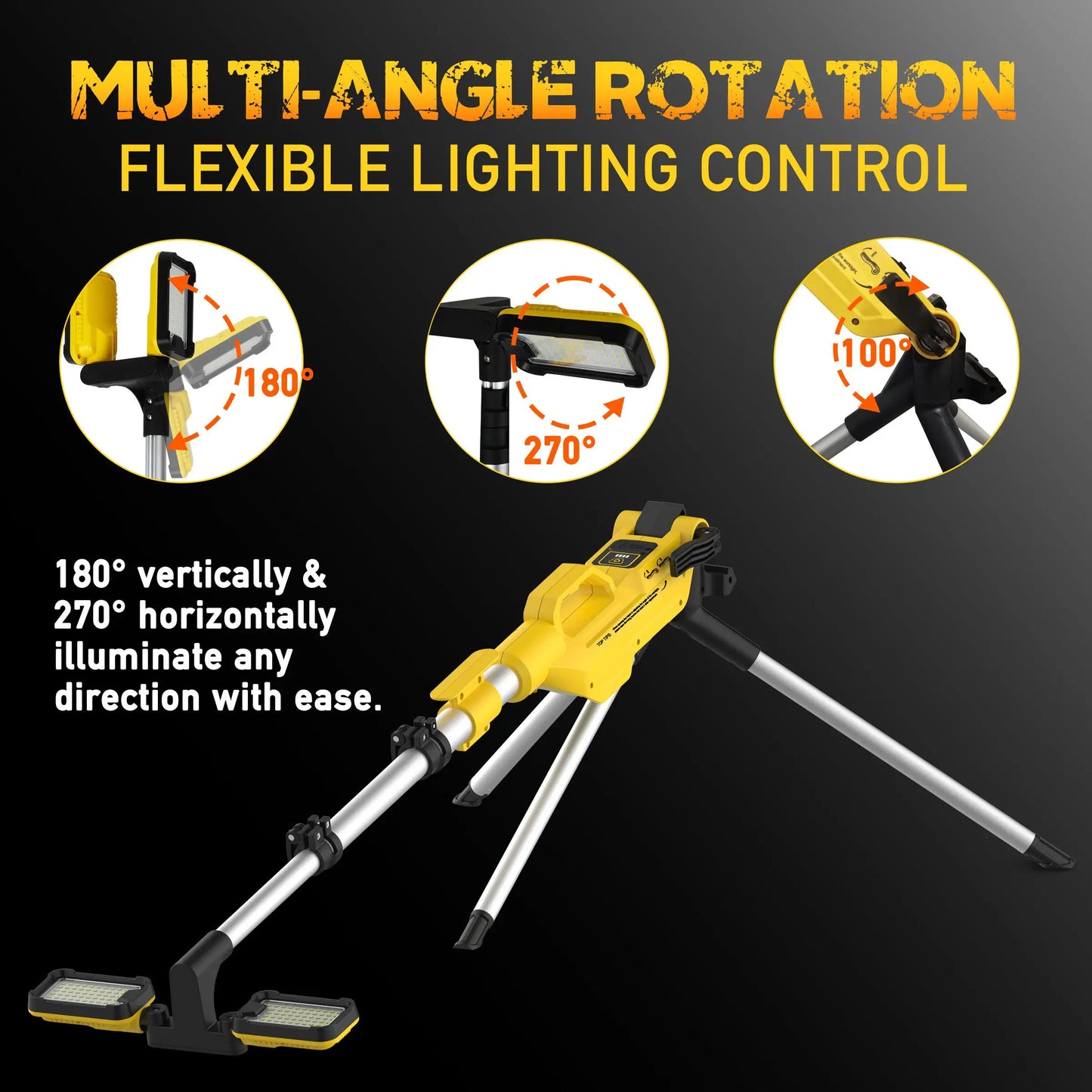 LED Work Light 80000LM Rechargeable Power Bank Flood Light IP65 Waterproof