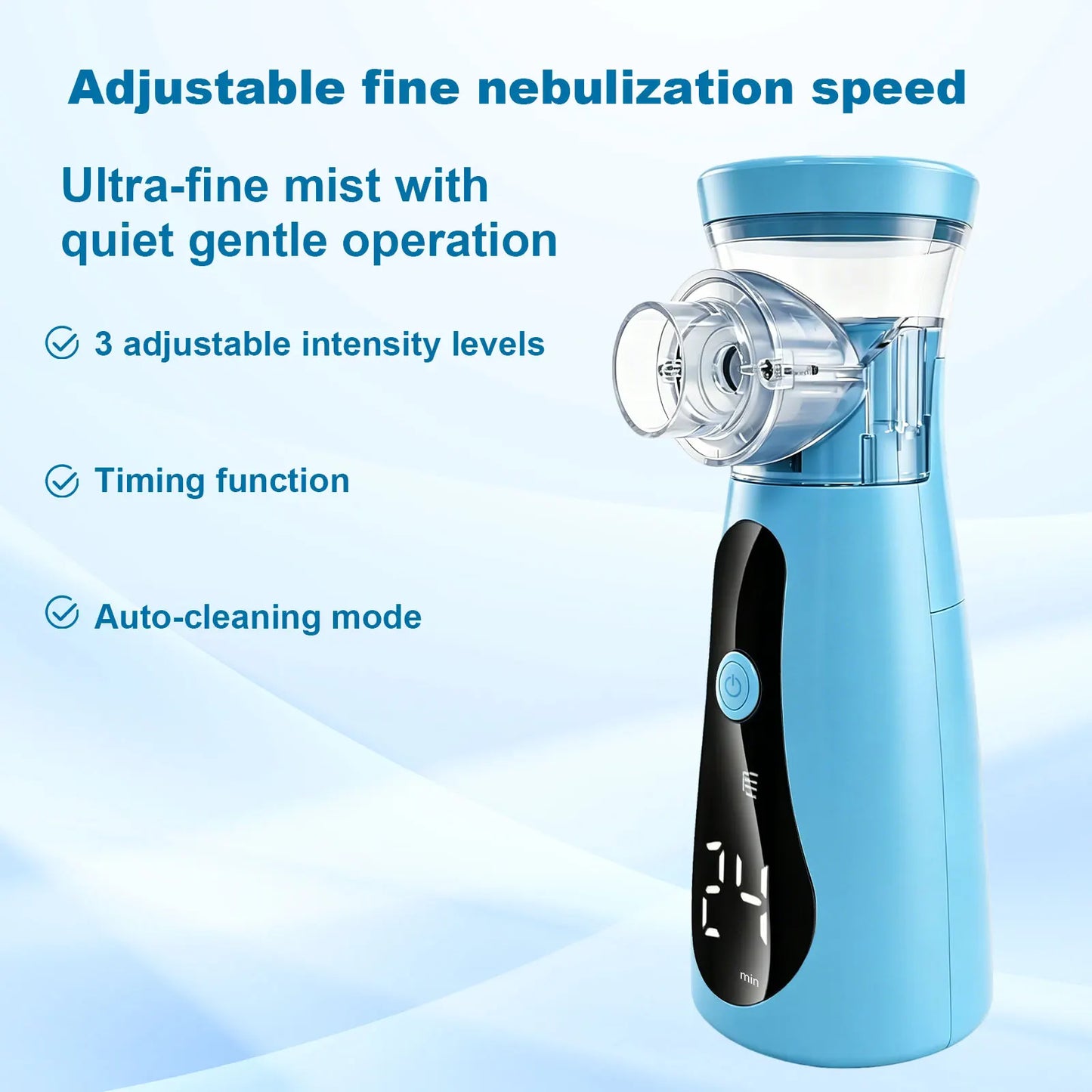 Portable Handheld Nebulizer Dual Mode With Auto Cleaning Travel COPD