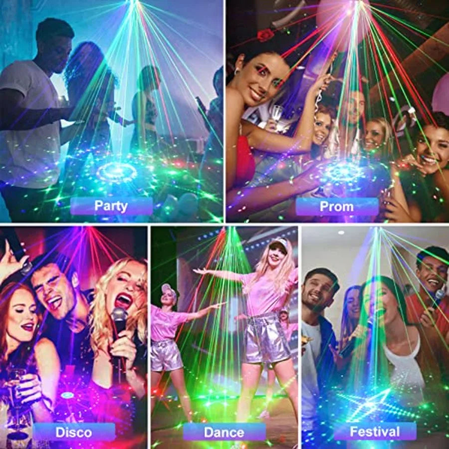 RGB DJ Disco Light With Remote DMX512 LED Pattern Strobe