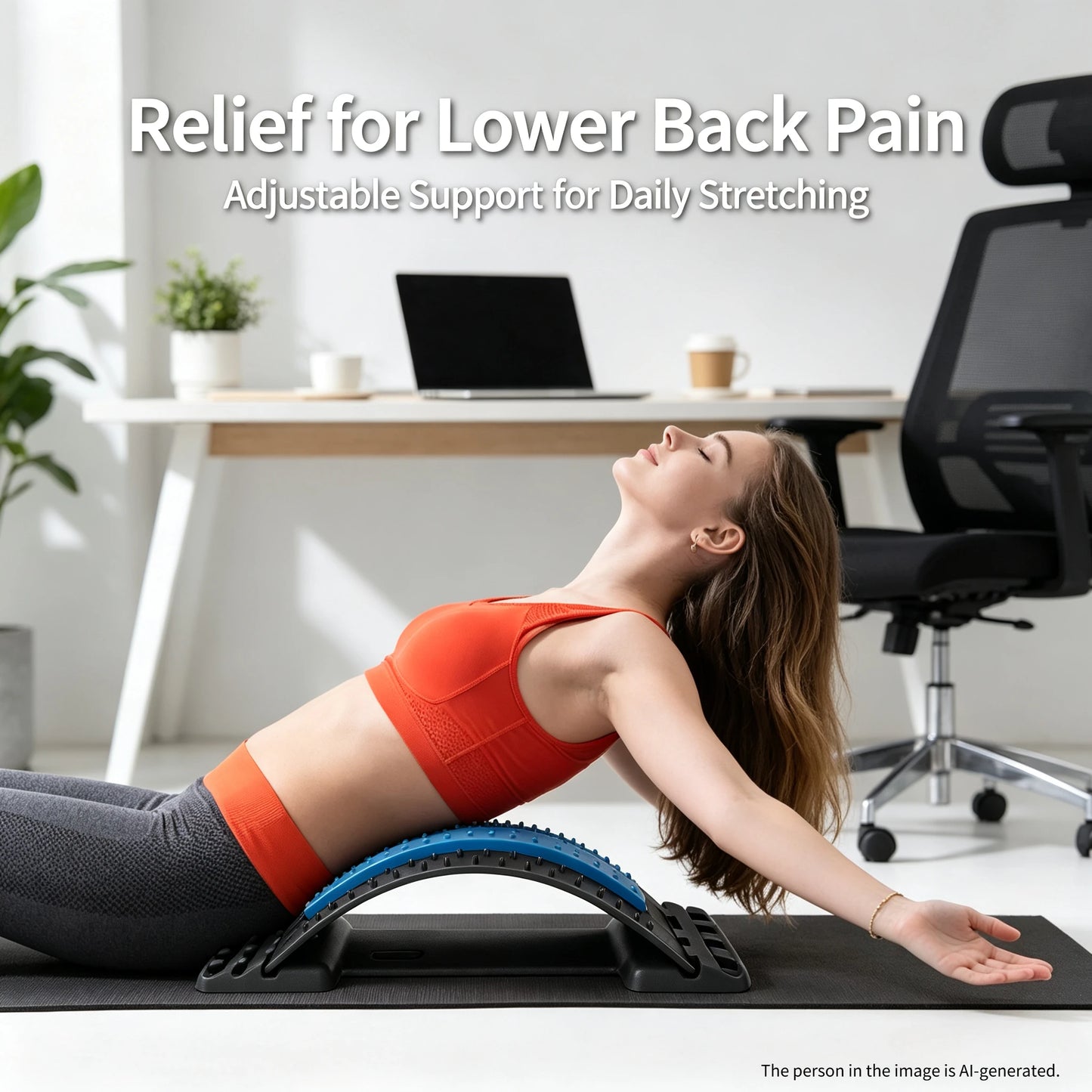 Adjustable Back Stretcher With 96 Massage Points For Posture Correction