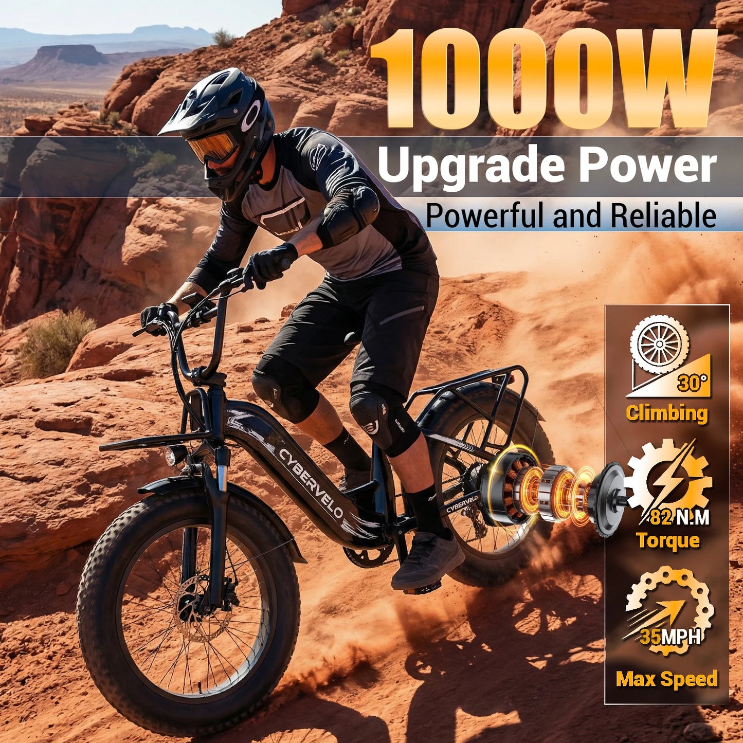 CYBERVELO EK8 Off Road Electric Bike 1000W 20Ah Battery