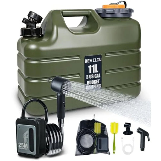 Portable Camping Shower With Food Grade Three Five Gallon Jug