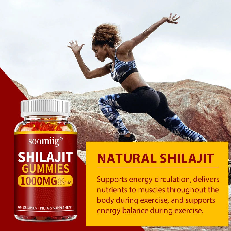 SOOMIIG Organic Himalayan Shilajit Gummies For Energy Brain Health