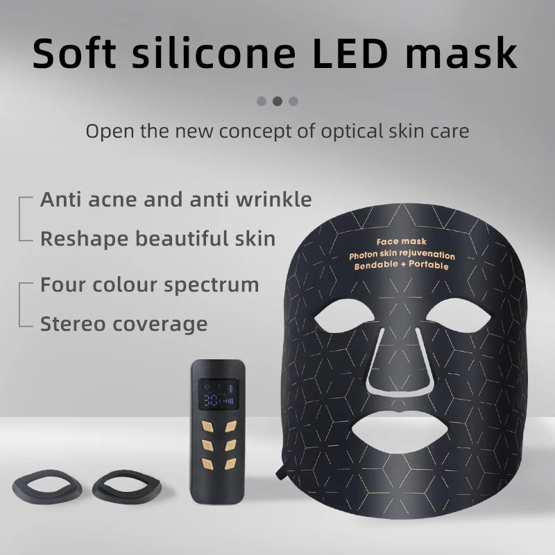 Wireless Silicone LED Mask Red Infrared Therapy For Anti Aging