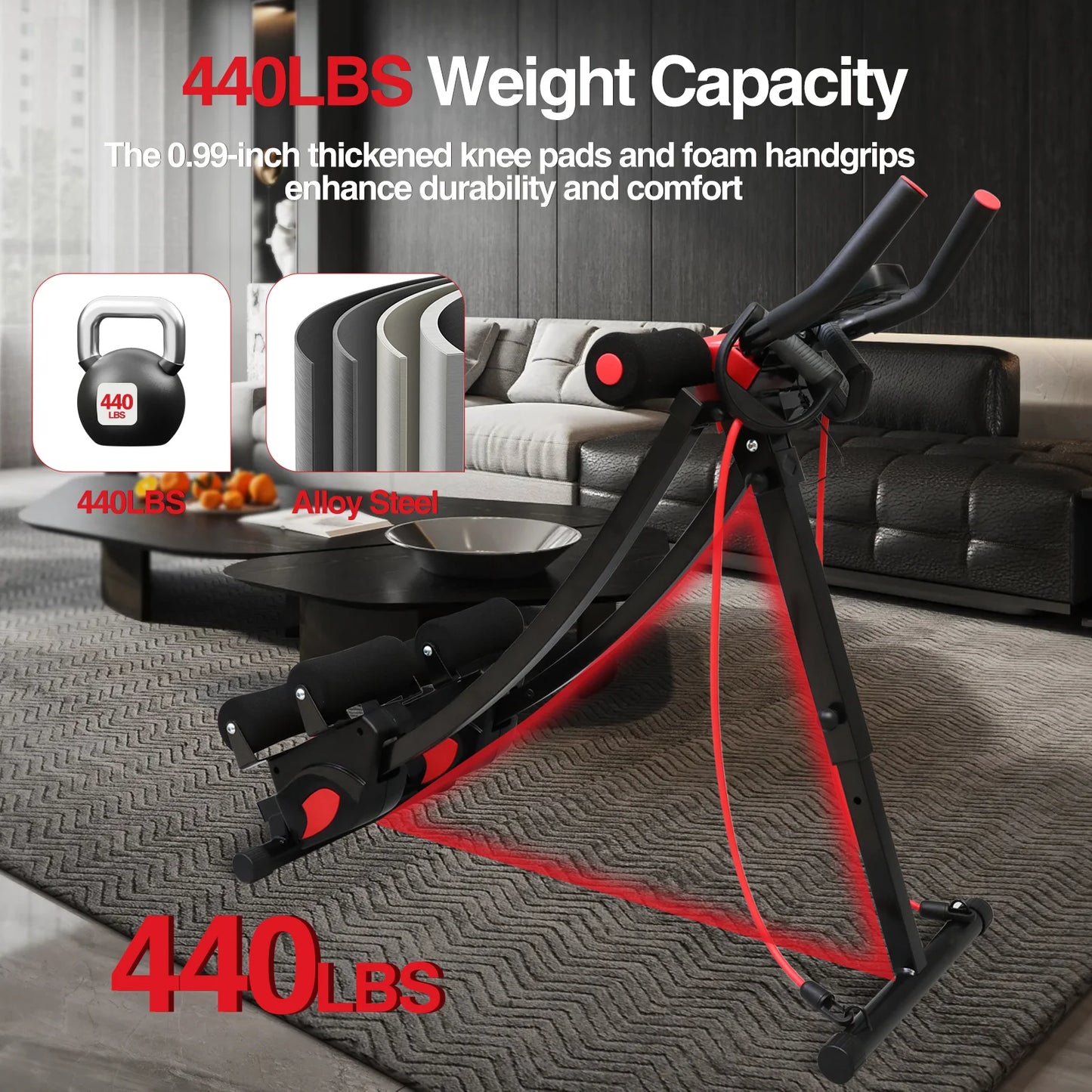 Dual Track Adjustable Foldable ABS Machine LCD Display Resistance Bands