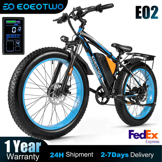 EOEOTWO 1500W 26 Inch Fat Tire Electric Bike For Adults With 960Wh Battery 70 Mile Range 30 MPH