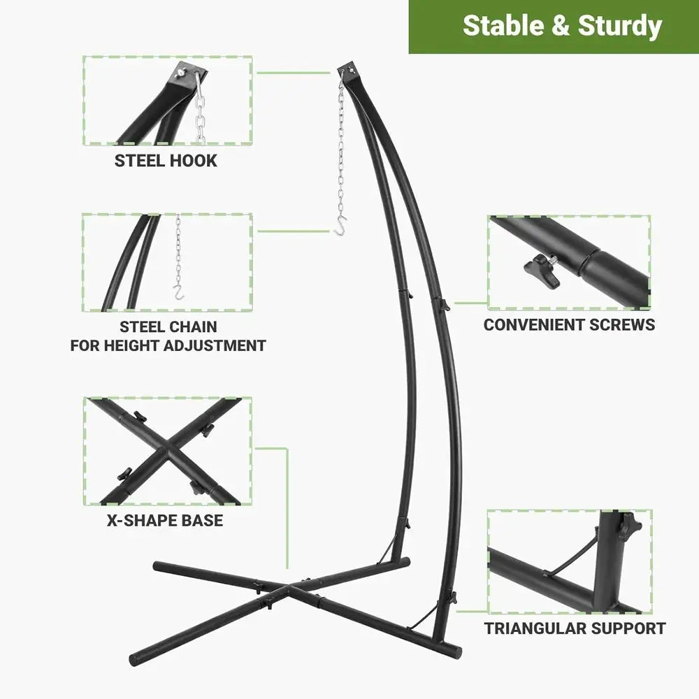 Heavy Duty Steel Hammock Swing Stand With Buckle And Hook