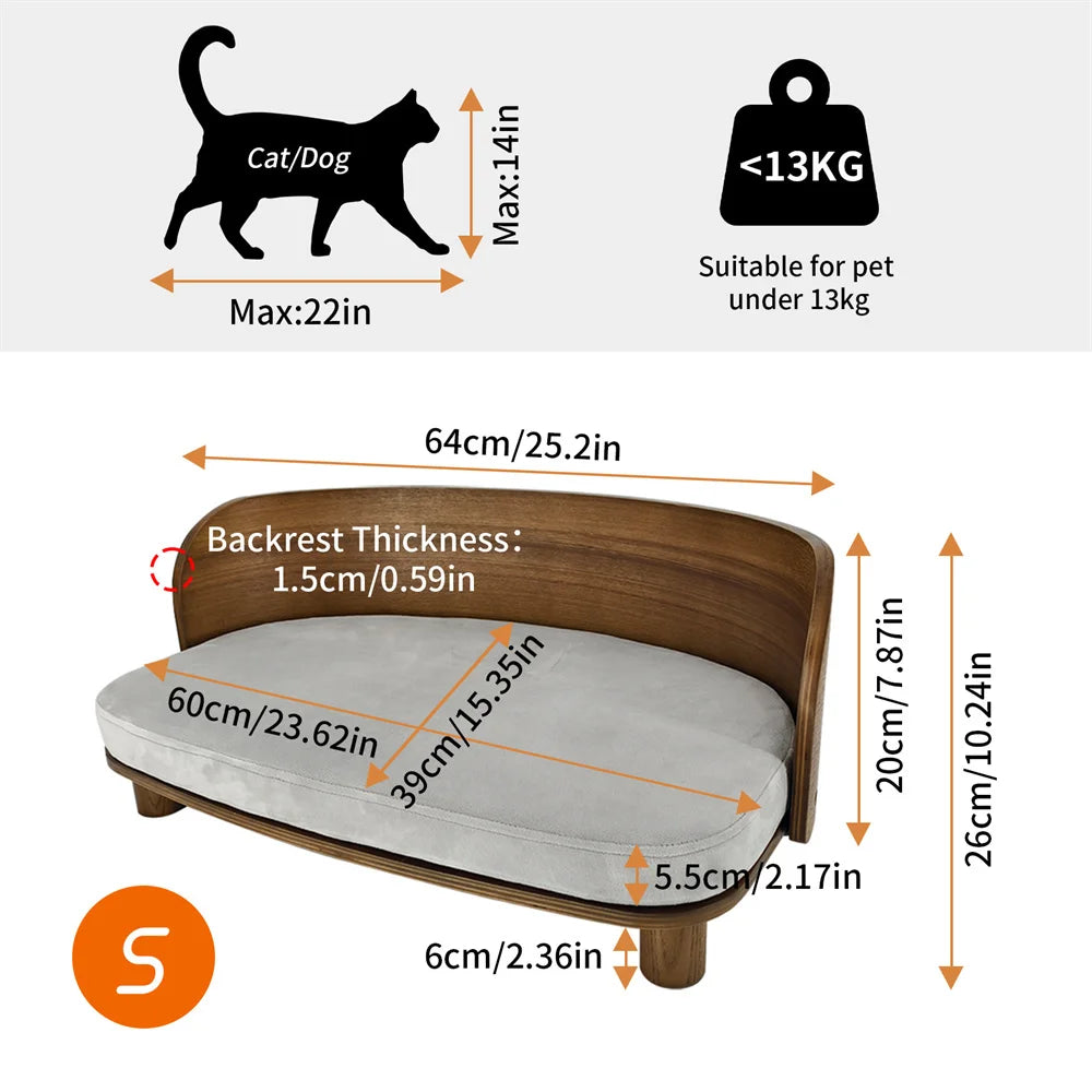 BORWART CN Elevated Wooden Pet Sofa For Small Dogs