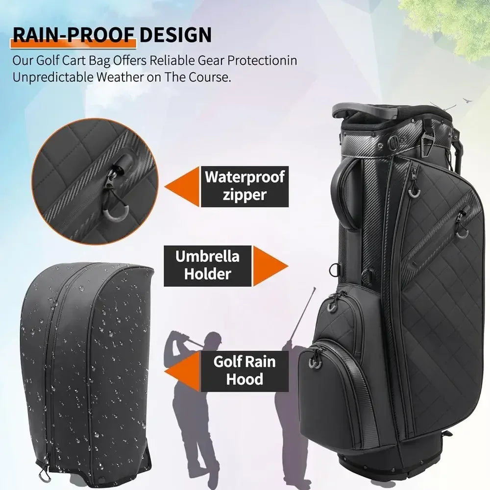 Durable Lightweight 14 Way Stand Golf Bag With Waterproof Pockets
