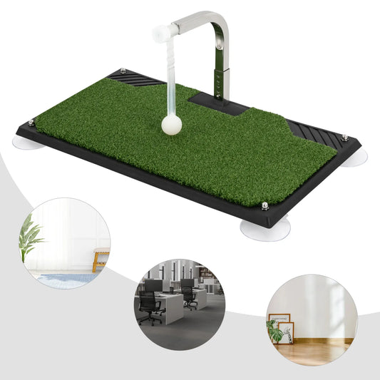 Foldable Indoor Golf Swing Trainer Mat With Auto Ball Return System 5 Level Tee Height Home Practice