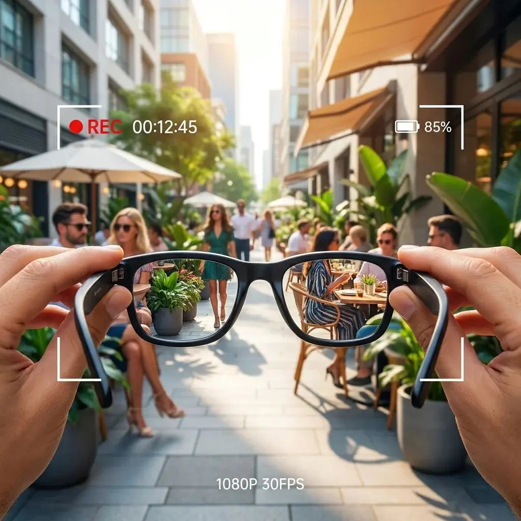 GS4 Max Smart Glasses Dual Lenses 8MP 1080p Video Camera
