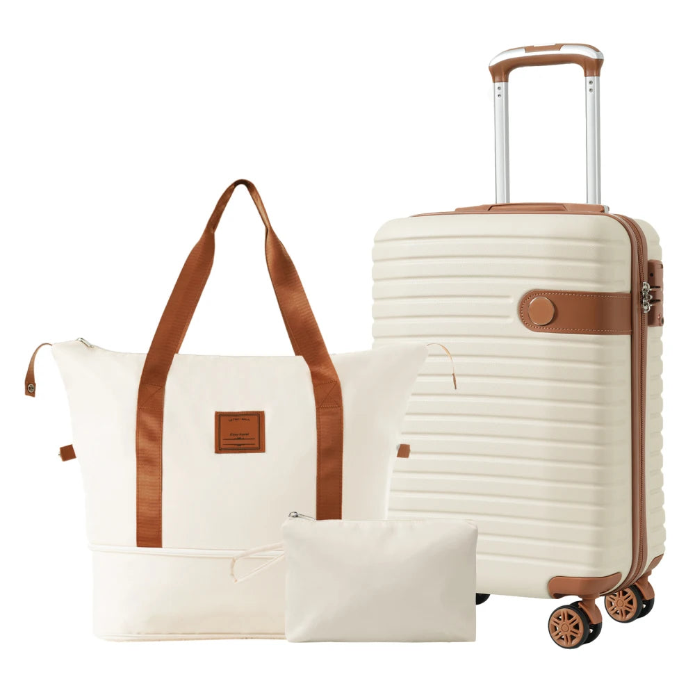 3 Piece Luggage Set Carry-On Hardshell ABS Spinner Wheels
