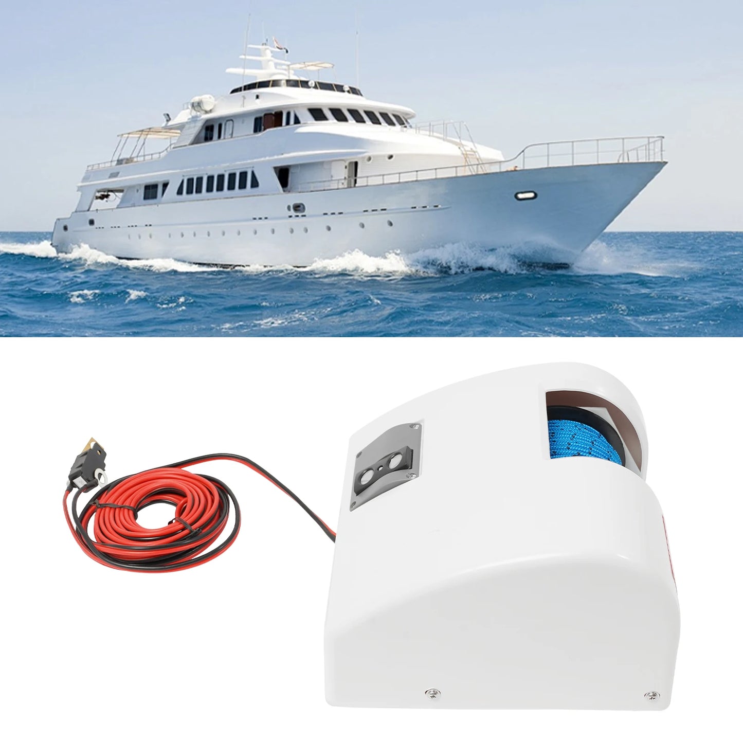 12V Electric Anchor Winch Windlass Kit for Saltwater Boats With Remote Bracket