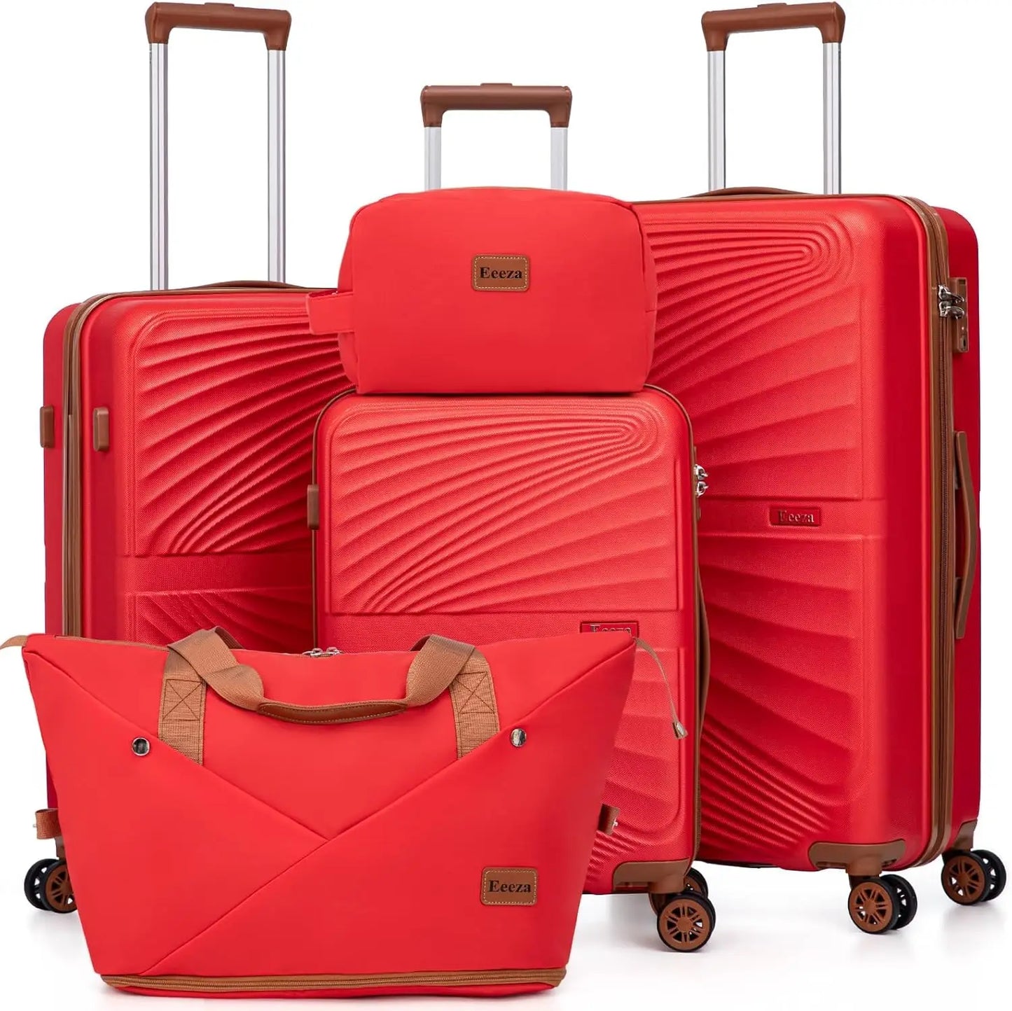 5 Piece ABS Luggage Set With TSA Spinner Wheels Lightweight