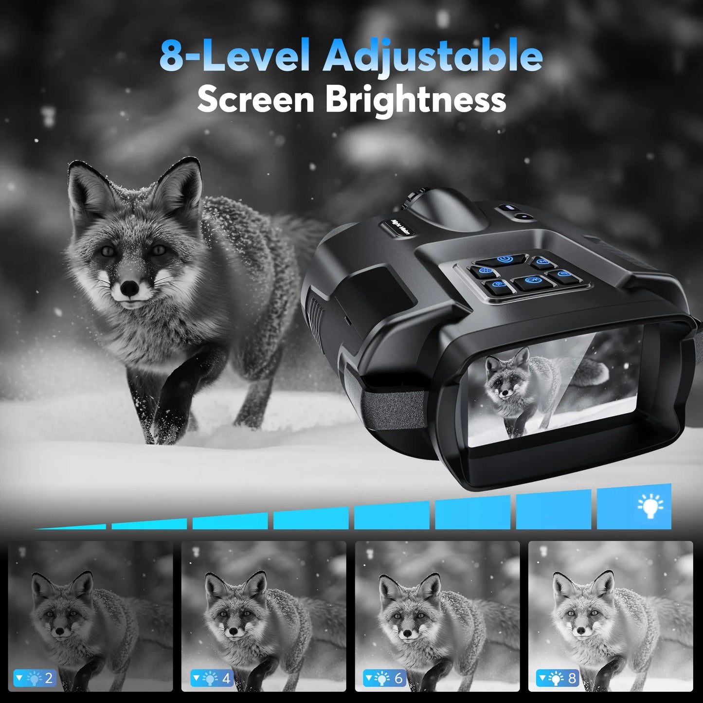DIYIMIN Night Vision Binoculars 4K Infrared 8X Digital Zoom Goggles Rechargeable