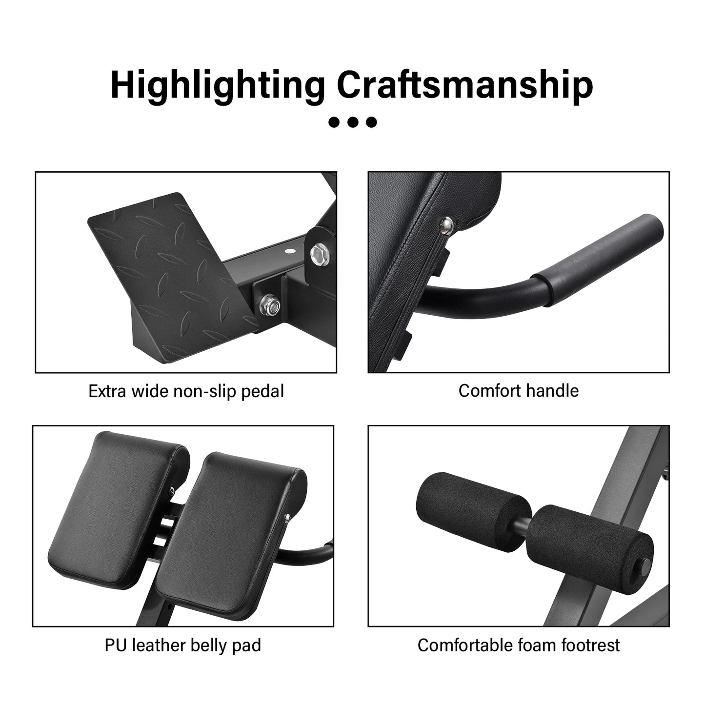 Foldable Adjustable Roman Chair Hyperextension Bench For Home Gym