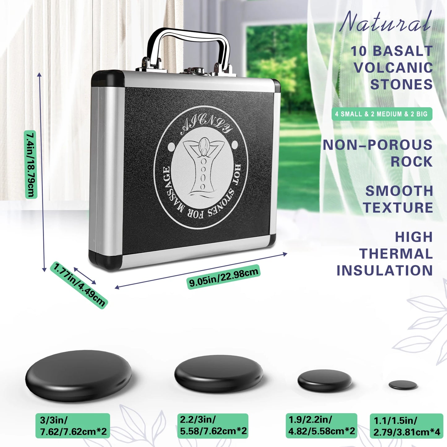 HolistHeal Hot Stones Massage Set With Temperature Control Kit