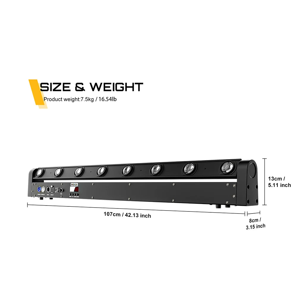 SHEHDS 8x12W Beam Moving Head RGBW DMX Stage Light