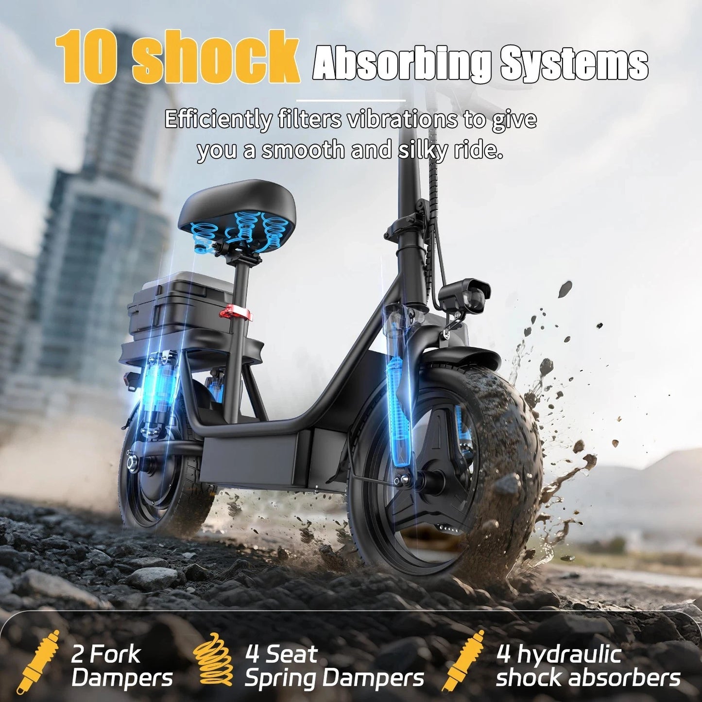 UPlee GQ8 Electric Bike For Adults Compact Folding 250W Peak Motor 14 Inch Tire 48V 15Ah Battery